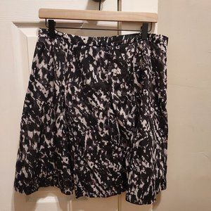 ANN TAYLOR Loft Cotton A-Line Swing Black and White Skirt Size 10